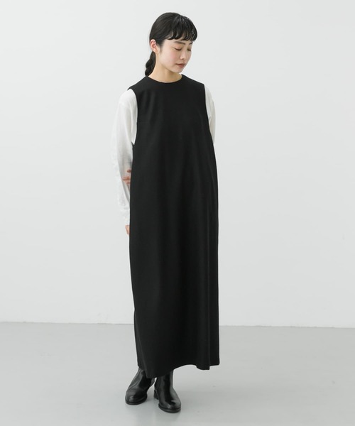 【新品タグ付】かぐれ ノースリーブドレス ロングワンピース 草木染め 日本製 かぐれ（カグレ）の「かぐれ 草木染めのノースリーブドレス