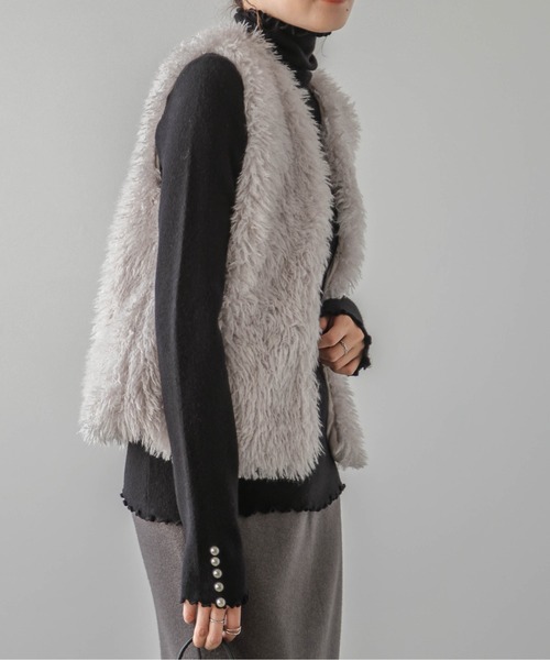 「La-gemme」 タートルネックニット フリー ベージュ レディース_画像4