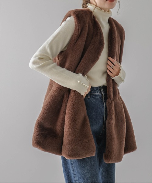 「La-gemme」 タートルネックニット フリー ベージュ レディース_画像8