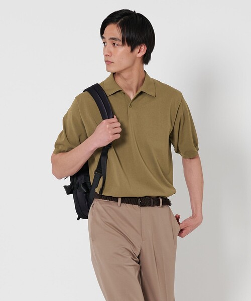 ニットポロシャツ UA COZY ーウォッシャブル・抗菌防臭ー NAVY UNITED ARROWS ポロシャツ ショートスリーブ ニットポロシャツ
