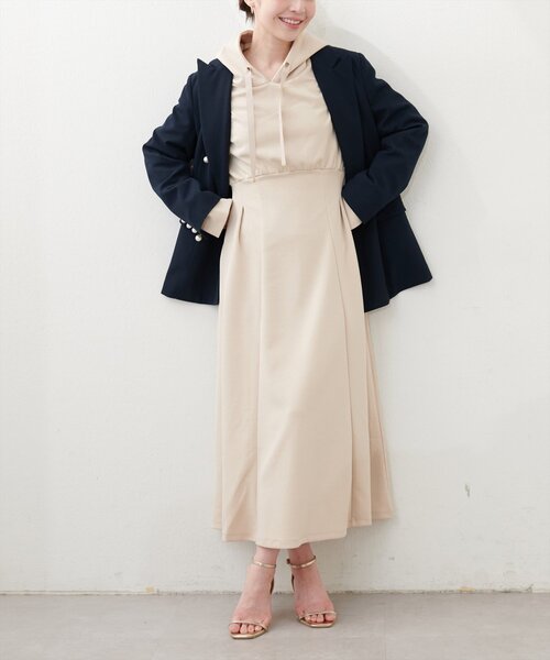natural couture ワンピース 「WEB限定」ハイウエストダンボール