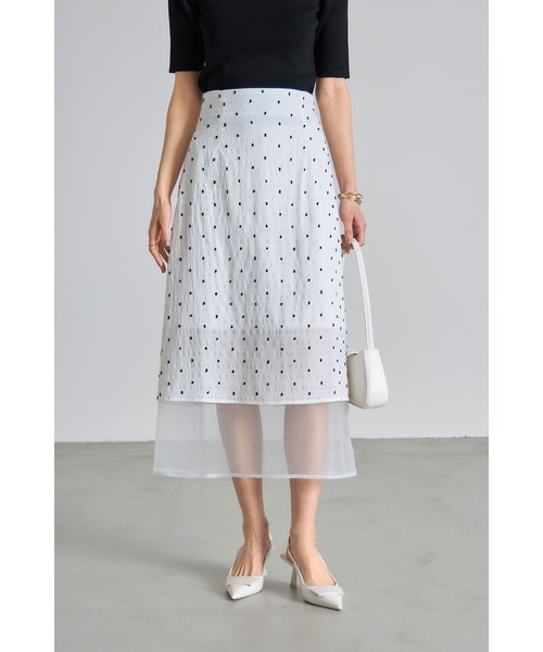 ＊NOTRE emor ＊レイヤード＊シアーピックスカート＊新品 NEUNA（ヌナ）の「レイヤードシアーラップスカート（スカート）」 - WEAR スカート