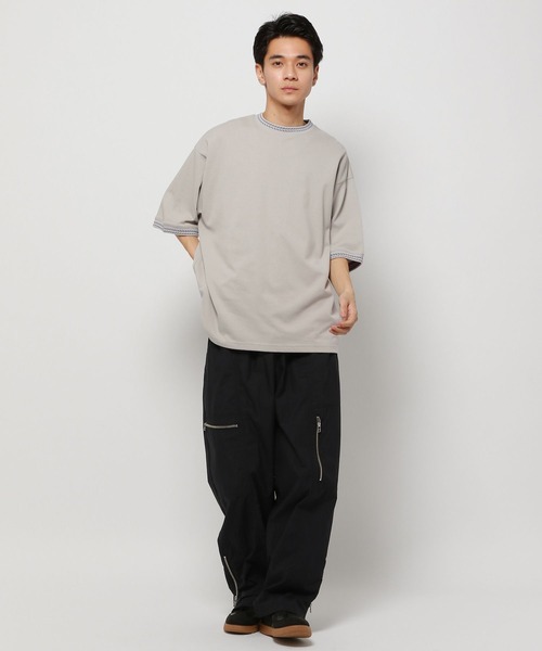 niko and… tシャツ ジャカードリブプルオーバー メンズ