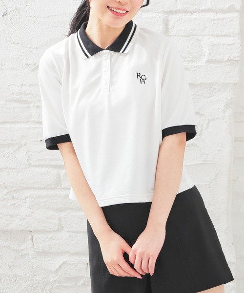 【きいこ】KINGSLAND ポロシャツ　レディース2点セット Honeys ポロシャツ ポロ ショート丈衿付ポロシャツトップス
