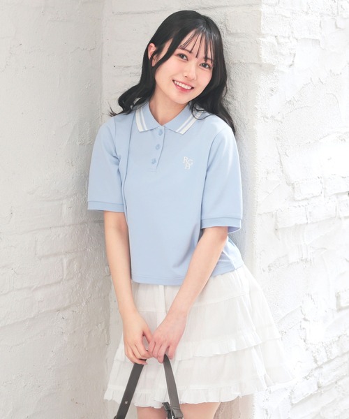 【きいこ】KINGSLAND ポロシャツ　レディース2点セット Honeys ポロシャツ ポロ ショート丈衿付ポロシャツトップス