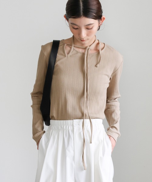 新品未使用　Sathia ブラック ドレープネック Tシャツ　LOUVOYER one after another NICE CLAUP tシャツ Tシャツ チョーカーセット