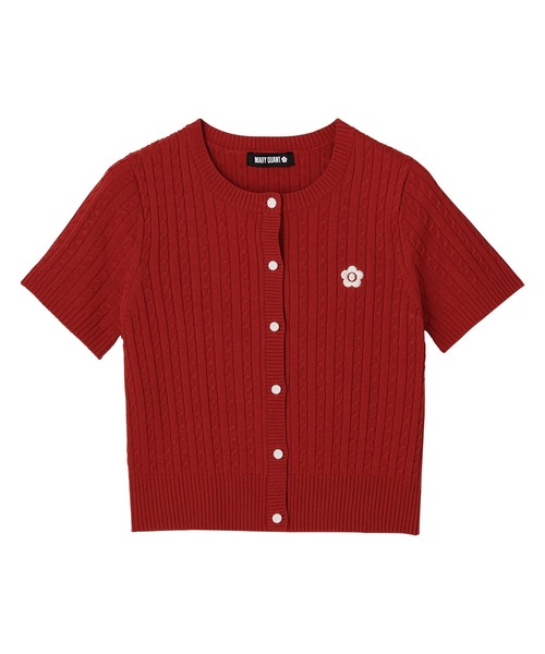 美品　マリークワント　ケーブルニット　半袖　デイジー刺繍　サマーニット LILY BROWN ニット セーター 「LILY BROWN×MARY QUANT」デイジー