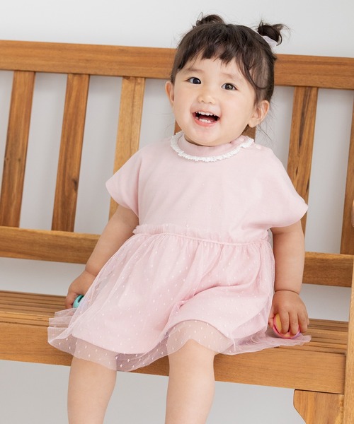 ECLINのチュール切り替えロンパース チュール切り替えロンパース｜子供服・ベビー服の通販 chil2