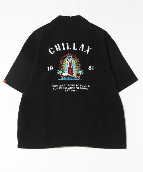 chillax シャツ 「CHILLAX」シルキータッチ ボーリングシャツ
