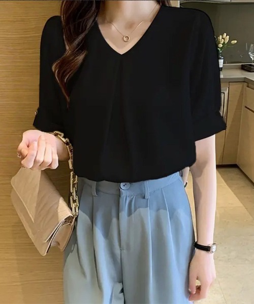 Beststore ブラウス シャツ トップスマットサテン シャツ