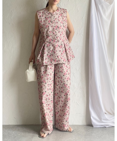 ぱんなこったページ She's Closet パンツ 花柄フラワープリント＆アート柄ストレート