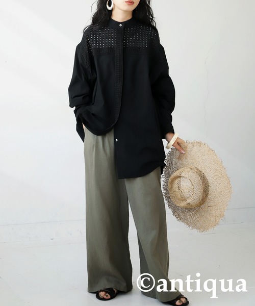 「antiqua」 「patterntorso」長袖ブラウス FREE ホワイト系その他 レディース antiqua 「antiqua」 「patterntorso」長袖ブラウス FREE