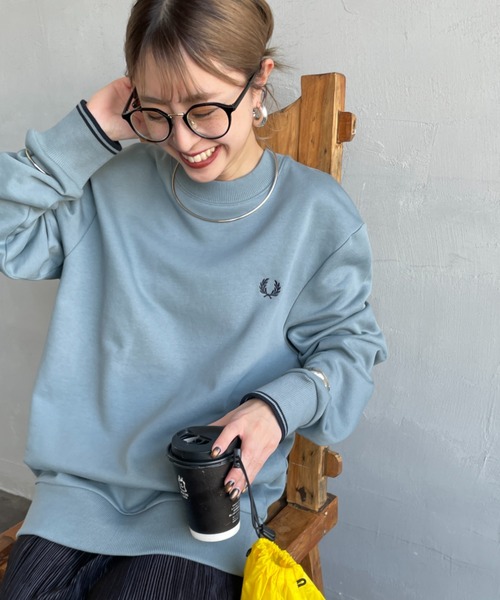 トレーナー スウェット 「WEB先行予約」「FRED PERRY/フレッドペリー」 ワンポイントロゴ刺繍 クルーネックスウェット M7535 レディー FRED PERRY トレーナー スウェット 「WEB先行予約」「FRED PERRY