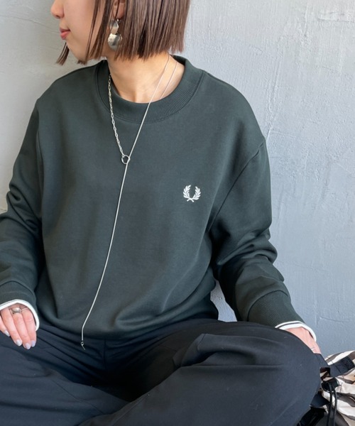 トレーナー スウェット 「WEB先行予約」「FRED PERRY/フレッドペリー」 ワンポイントロゴ刺繍 クルーネックスウェット M7535 レディー FRED PERRY トレーナー スウェット 「WEB先行予約」「FRED PERRY