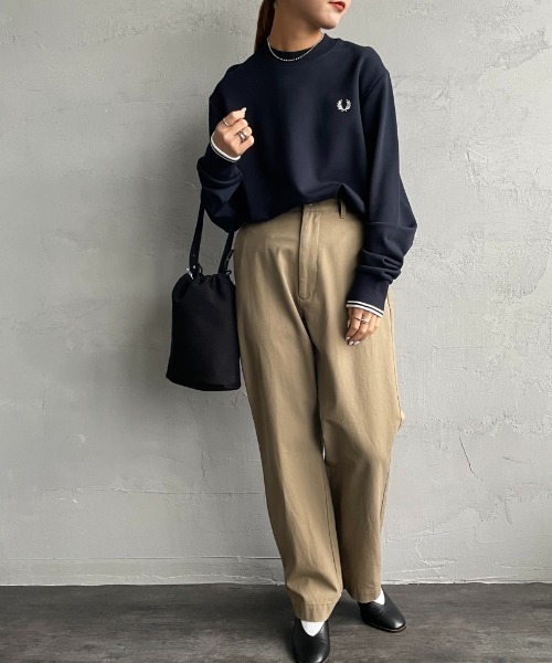 FRED PERRY トレーナー ブラウン FRED PERRY トレーナー スウェット Crew Neck Sweatshirt