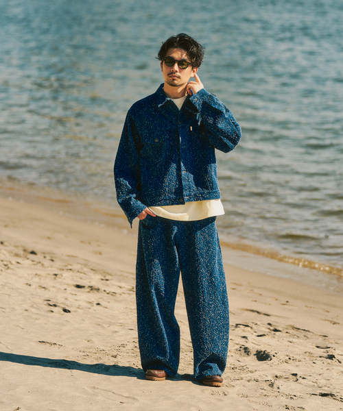 総柄グラデカーデ(ネイビー) 417 EDIFICE（フォーワンセブンエディフィス） ジーンズ NEPDENIM