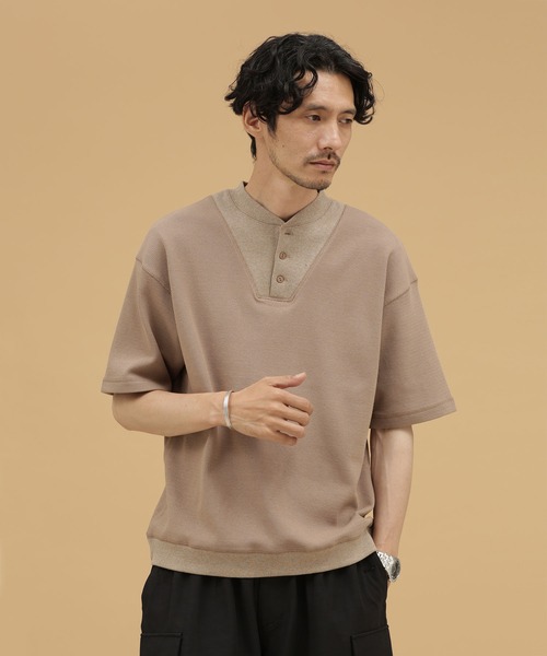 「NANO universe」 半袖Tシャツ S チャコール メンズ