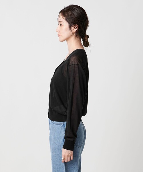 カーディガン シアーVネックニットカーディガン - ウォッシャブル - レディース UNITED ARROWS カーディガン シアーVネックニットカーディガン