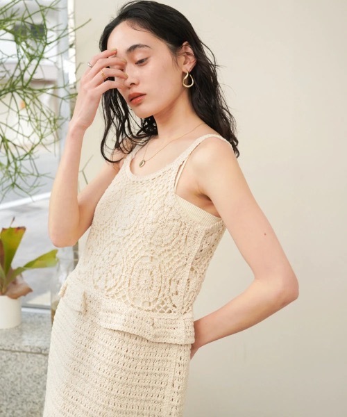 BAB（バブ） ワンピース 「S・Mサイズ展開」クロシェペプラムミックス