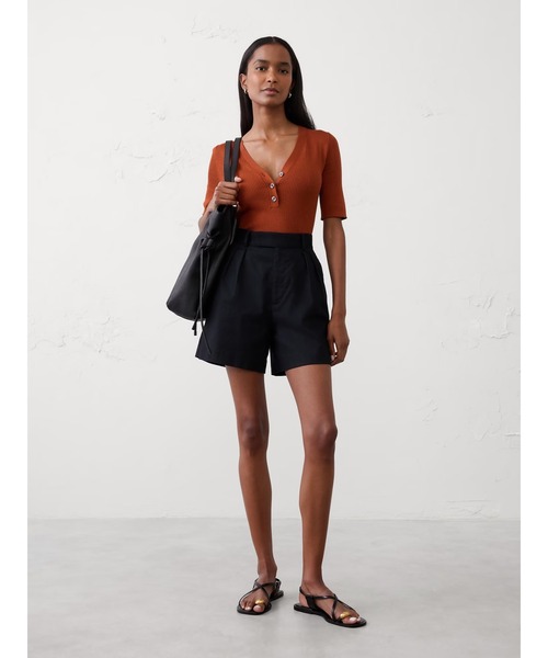 ニット セーター BANANA REPUBLIC FACTORY STORE　　リブ編み ヘンリートップ レディース BANANA REPUBLIC ニット セーター FACTORY STORE リブ編み