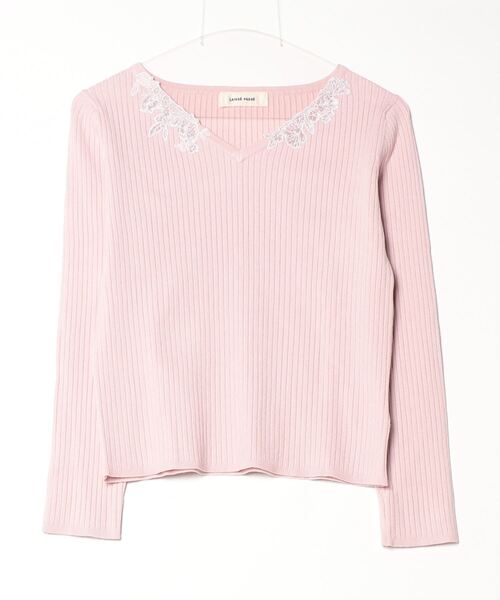 「LAISSE PASSE」 Vネックニット 38 ピンク レディース