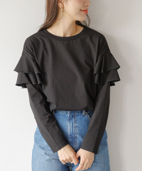 tシャツ 「WEB限定」ショルダーフリルプルオーバー レディース