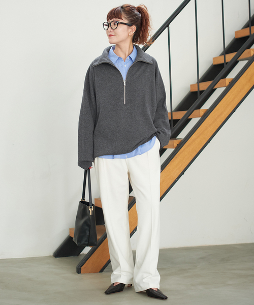 スピック＆スパン（Spick and Span）/ミラノリブハーフジッププルオーバー Spick＆Span（スピック アンド スパン） ニット セーター ミラノリブ