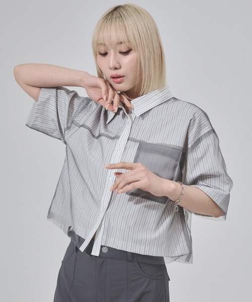 「ENVYM」 半袖シャツ FREE ホワイト レディース_画像2