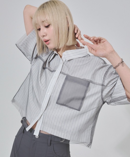 「ENVYM」 半袖シャツ FREE ホワイト レディース_画像3