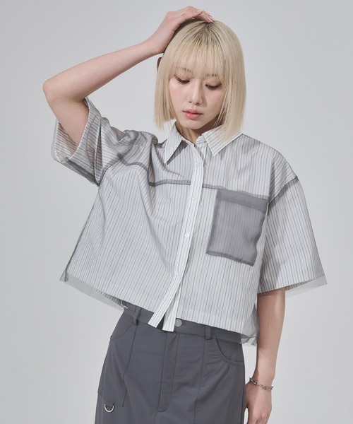 「ENVYM」 半袖シャツ FREE ホワイト レディース_画像9