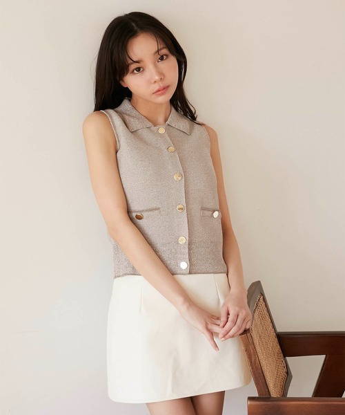 新品 rus ルース POLO KNIT VEST ニットベスト Luan（ルアン） ベスト ジレ 「Luan」POLO KNIT VEST/ポロニットベスト