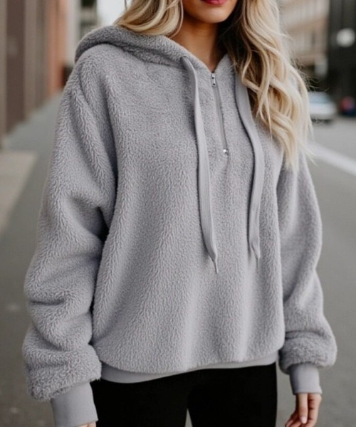 cammie パーカー ハーフジップフリースパーカー レディース : ZOZOTOWN