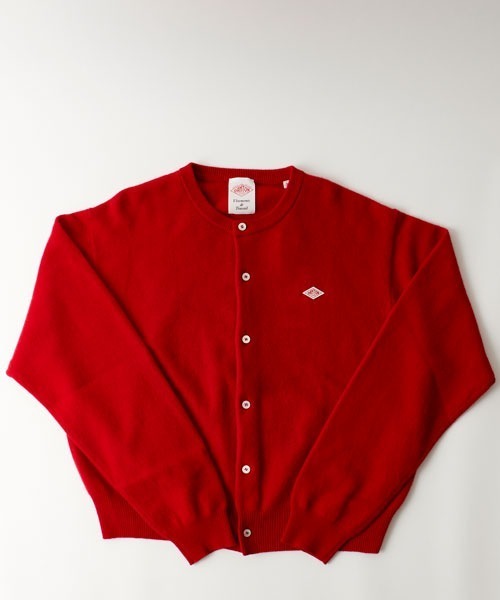 DANTON カーディガン 36 レッド　クリスマスカラー Danton（ダントン） ニットカーディガン 36 レッド レディース