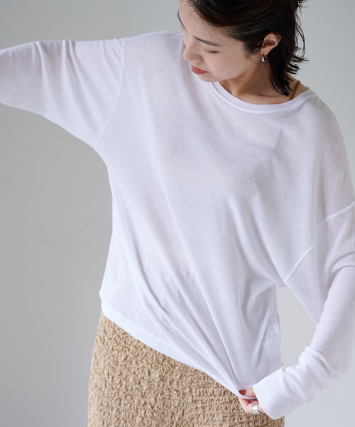 EMILY WEEK（エミリーウィーク） tシャツ コットンシアールーズプル