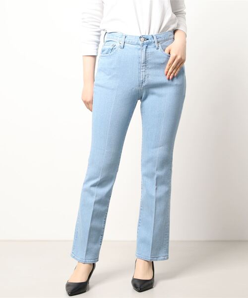 「IENA」 加工デニムパンツ 38 サックスブルー レディース_画像2