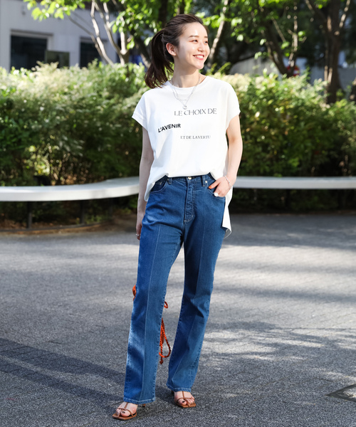 「IENA」 加工デニムパンツ 38 サックスブルー レディース_画像3