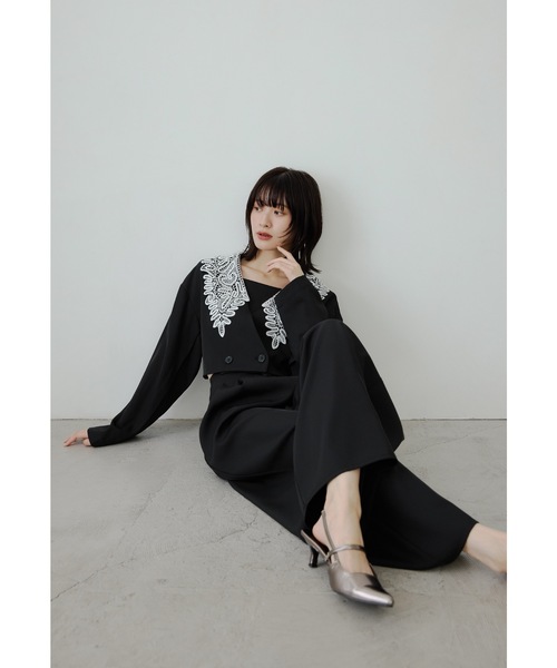 niana（ニアナ） パンツドレス ビッグカラーセットアップ 2点セット