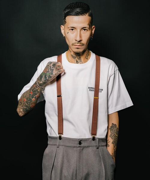 Subciety（サブサエティ） サスペンダー Paisley leather suspenders