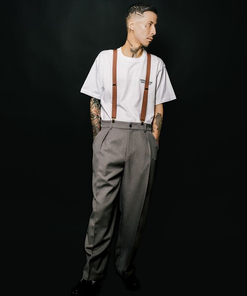 Subciety（サブサエティ） サスペンダー Paisley leather suspenders