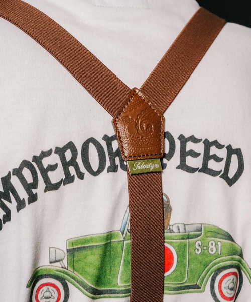 Subciety（サブサエティ） サスペンダー Paisley leather suspenders