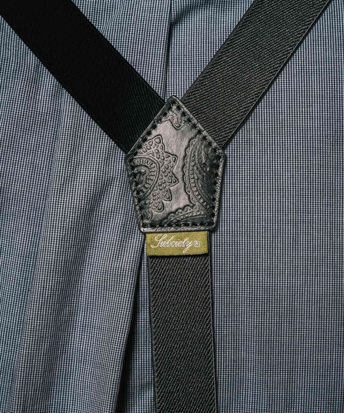Subciety（サブサエティ） サスペンダー Paisley leather suspenders