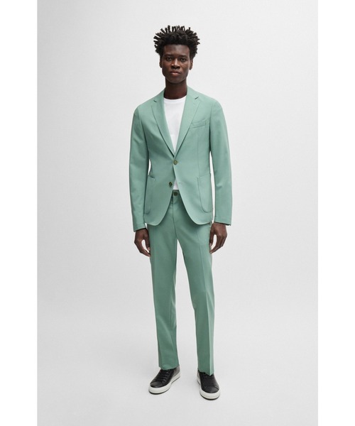 Hugo Bossウール混紡テーラードジャケット BOSS（HUGO BOSS） ジャケット テーラードジャケット スリムフィット