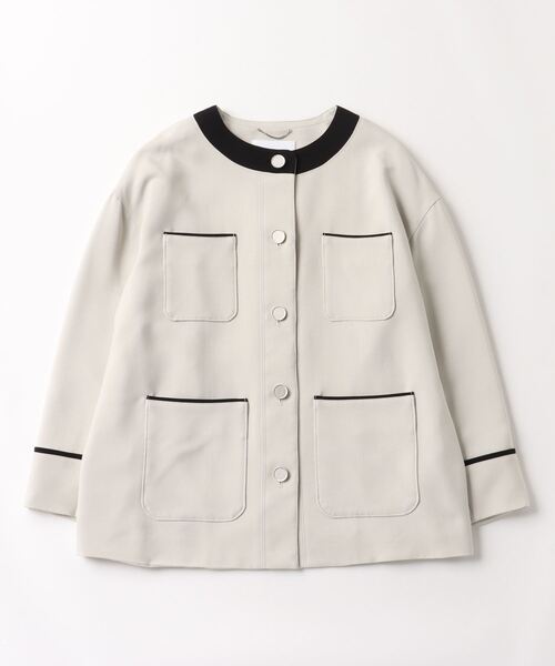 「quaranciel」 ノーカラージャケット ONE SIZE ベージュ レディース_画像2