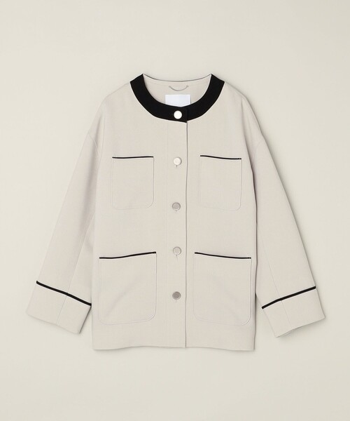 「quaranciel」 ノーカラージャケット ONE SIZE ベージュ レディース_画像3