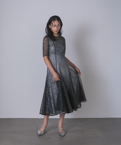 Rose of Sharon ドレス 総レースグラデーションフレアドレス