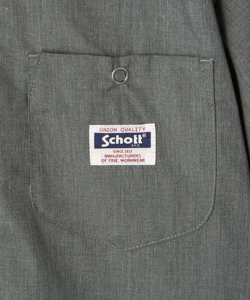 「schott」 半袖シャツ LARGE サックスブルー メンズ_画像6