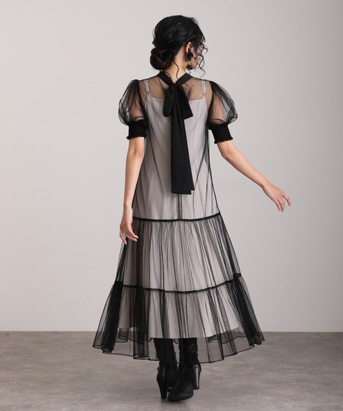 「atlo」 ノースリーブワンピース X-LARGE ブラック レディースの画像