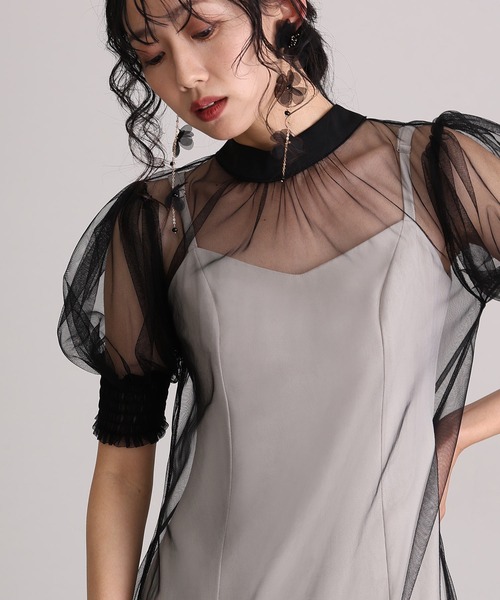「atlo」 ノースリーブワンピース X-LARGE ブラック レディースの画像