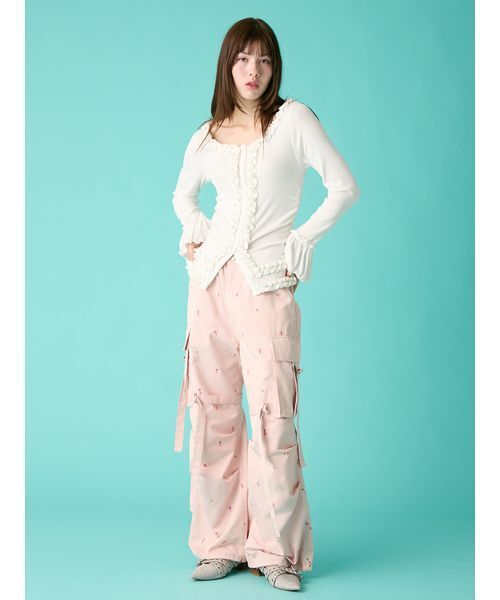 FURFUR 薄緑 ギャザー付きカーゴパンツ FURFUR 薄緑 ギャザー付きカーゴパンツ FURFUR（ファーファー） ワイド