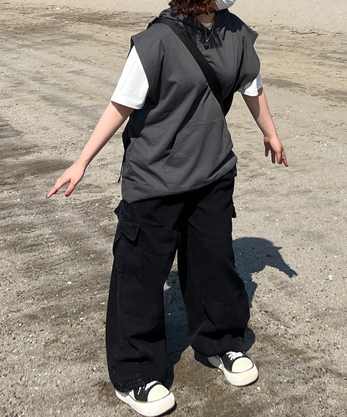 「kutir」 カーゴパンツ LARGE ブラウン レディース_画像4